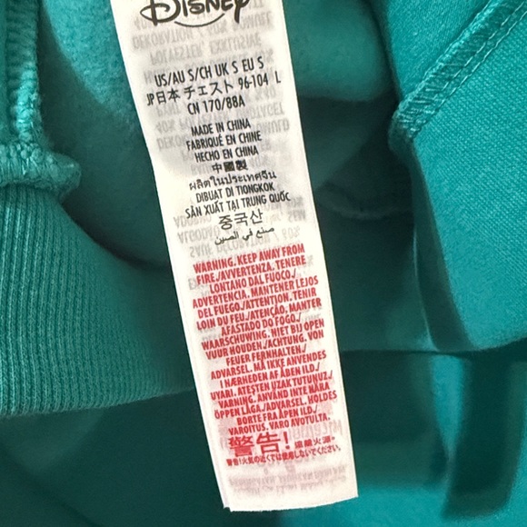 DisneyParks Disneyland Authentic Original Teal ZipUp Hoodie Adult Sz Small/Mediu - Picture 8 of 8